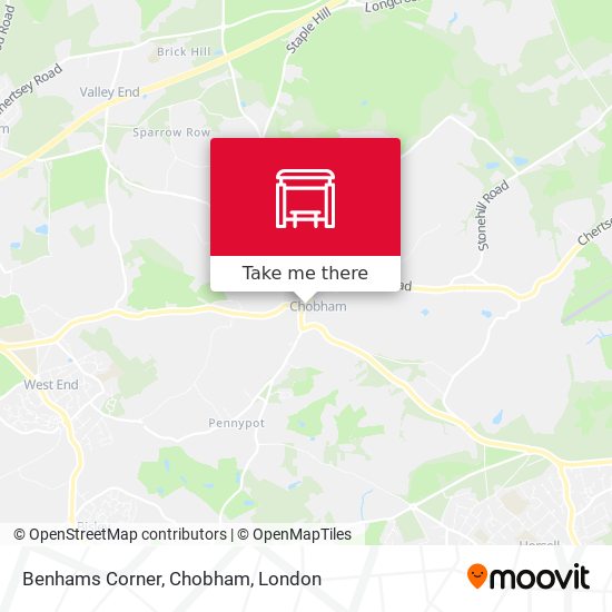 Benhams Corner, Chobham map