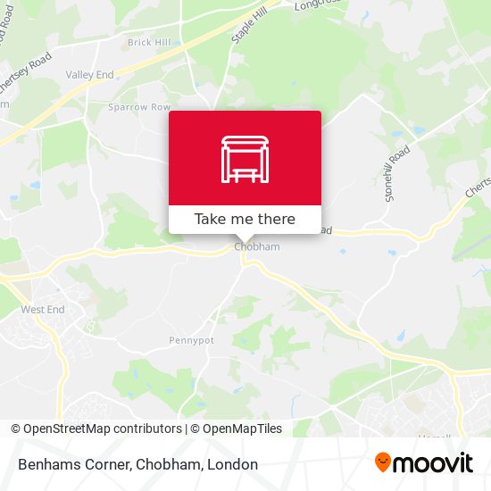 Benhams Corner, Chobham map