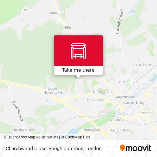 Churchwood Close, Rough Common map