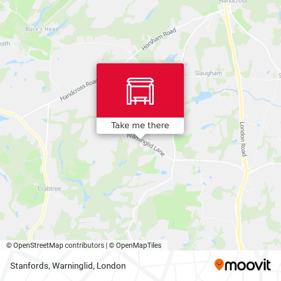 Stanfords, Warninglid map