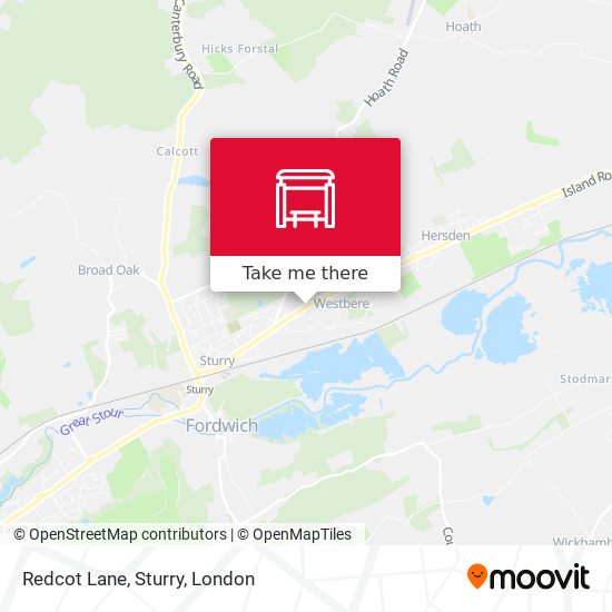 Redcot Lane, Sturry map