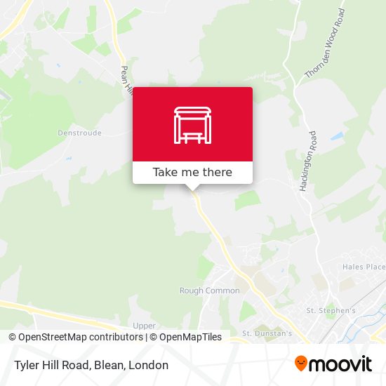 Tyler Hill Road, Blean map