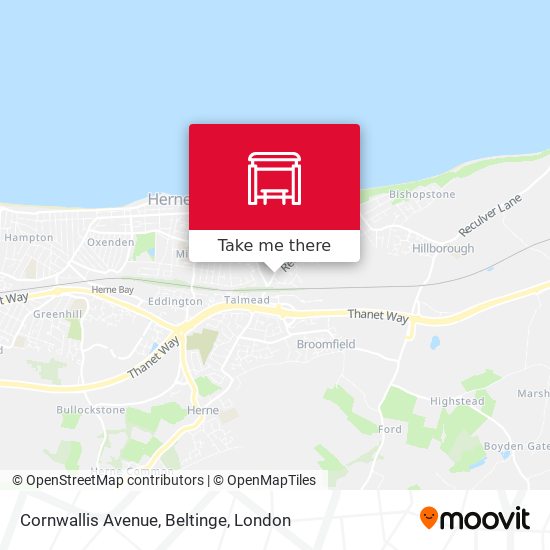 Cornwallis Avenue, Beltinge map