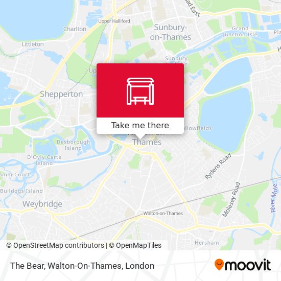 The Bear, Walton-On-Thames map