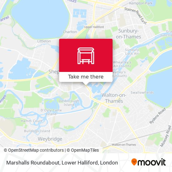 Marshalls Roundabout, Lower Halliford map