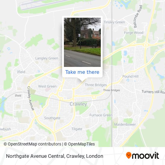 Northgate Avenue Central, Crawley map