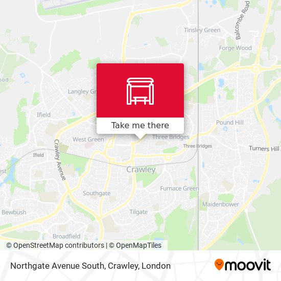Northgate Avenue South, Crawley map