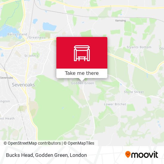 Bucks Head, Godden Green map
