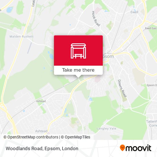 Woodlands Road, Epsom map