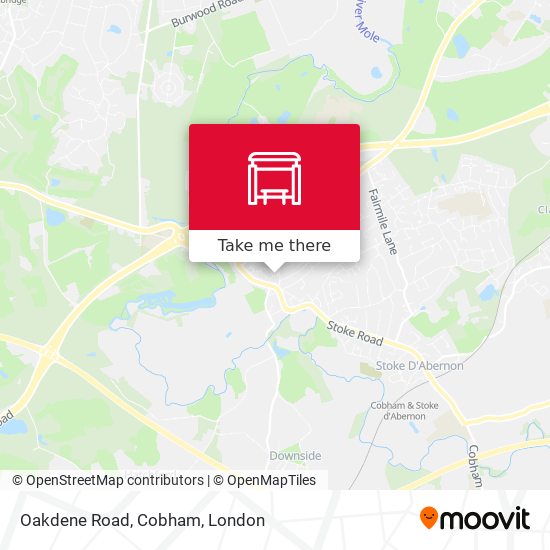 Oakdene Road, Cobham map