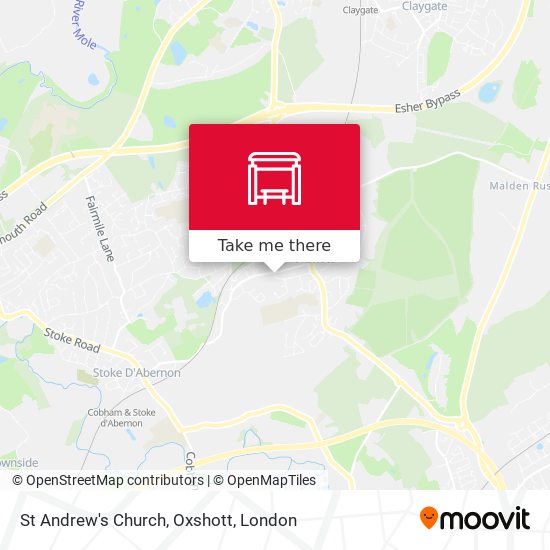 St Andrew's Church, Oxshott map
