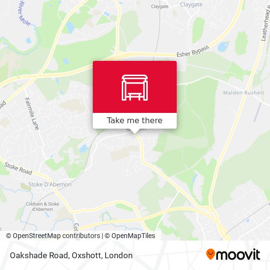 Oakshade Road, Oxshott map