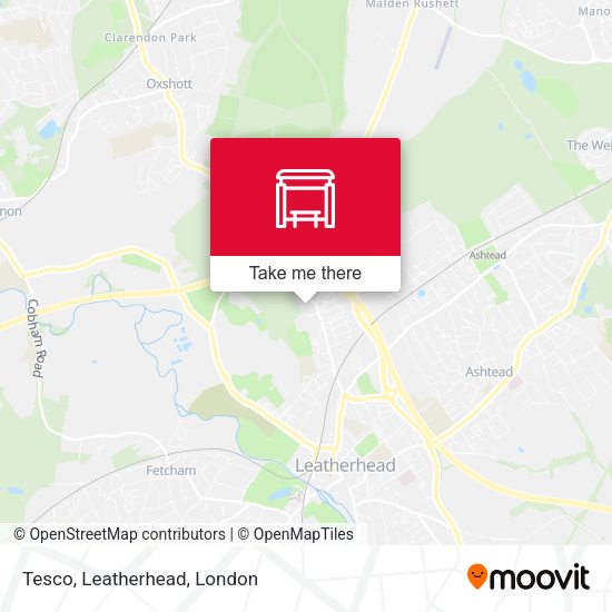 Tesco, Leatherhead map