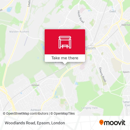 Woodlands Road, Epsom map