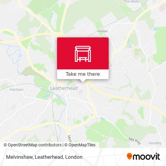 Melvinshaw, Leatherhead map