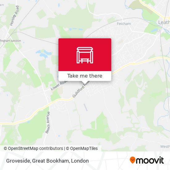 Groveside, Great Bookham map
