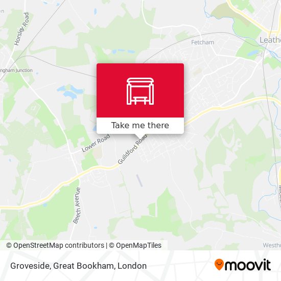 Groveside, Great Bookham map