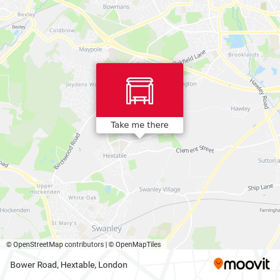 Bower Road, Hextable map