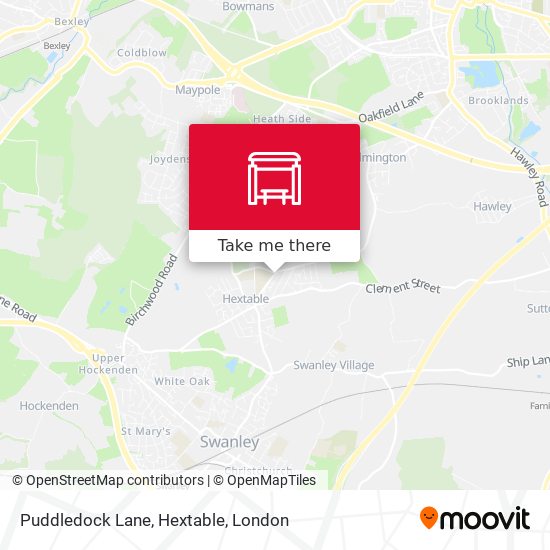 Puddledock Lane, Hextable map