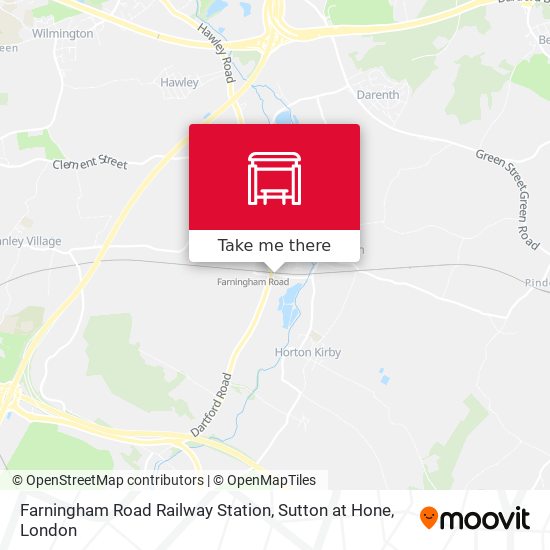Farningham Road Railway Station, Sutton at Hone map