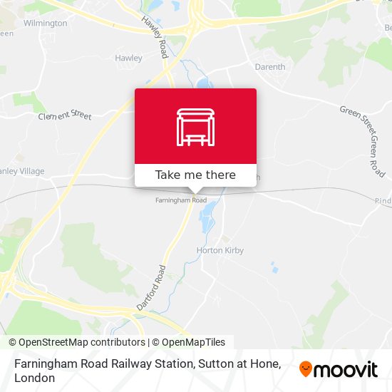 Farningham Road Railway Station, Sutton at Hone map