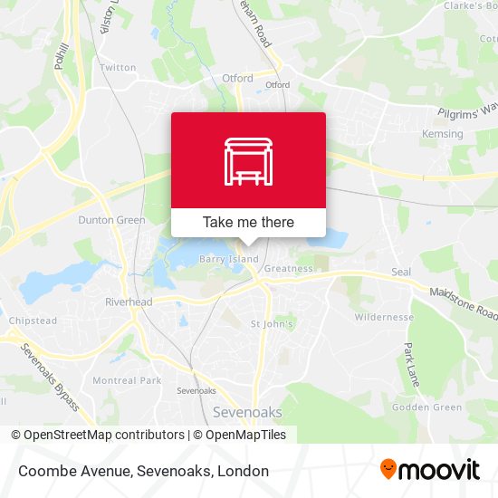 Coombe Avenue, Sevenoaks map