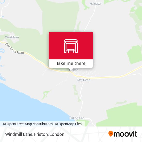 Windmill Lane, Friston map