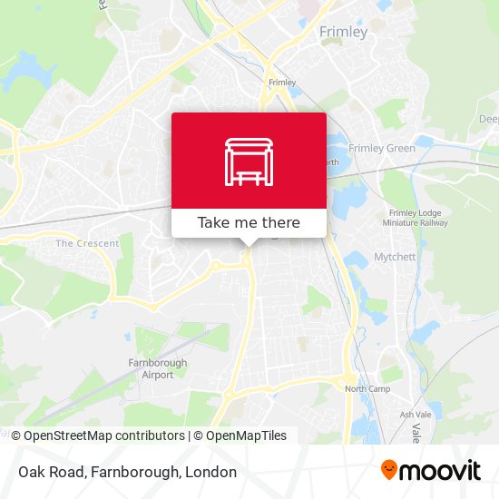Oak Road, Farnborough map