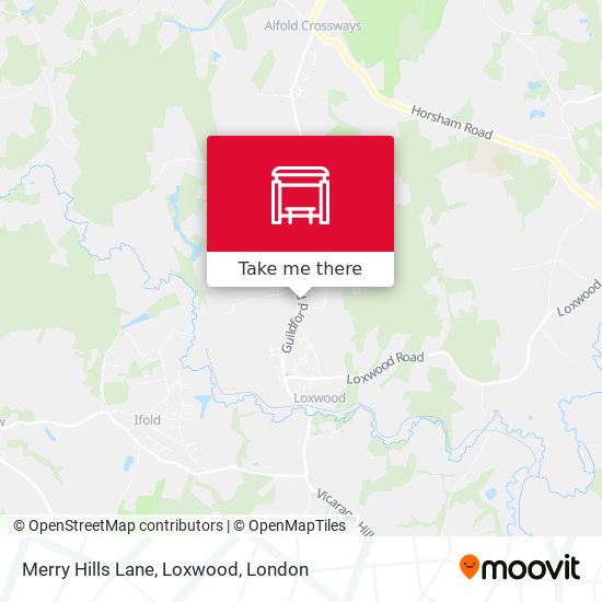 Merry Hills Lane, Loxwood map