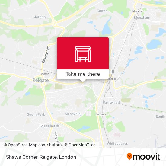 Shaws Corner, Reigate map
