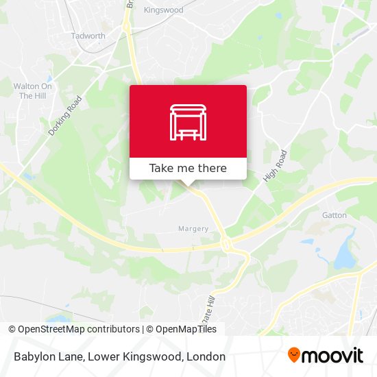 Babylon Lane, Lower Kingswood map