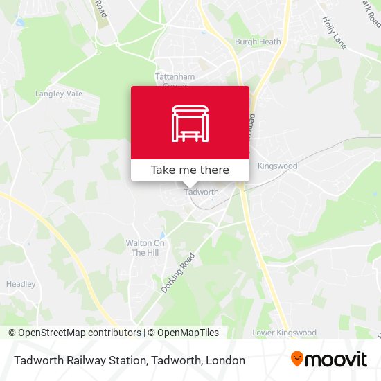 Tadworth Railway Station, Tadworth map
