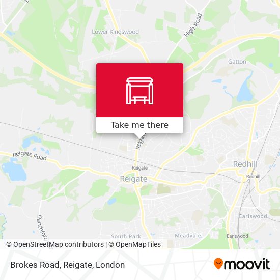 Brokes Road, Reigate map