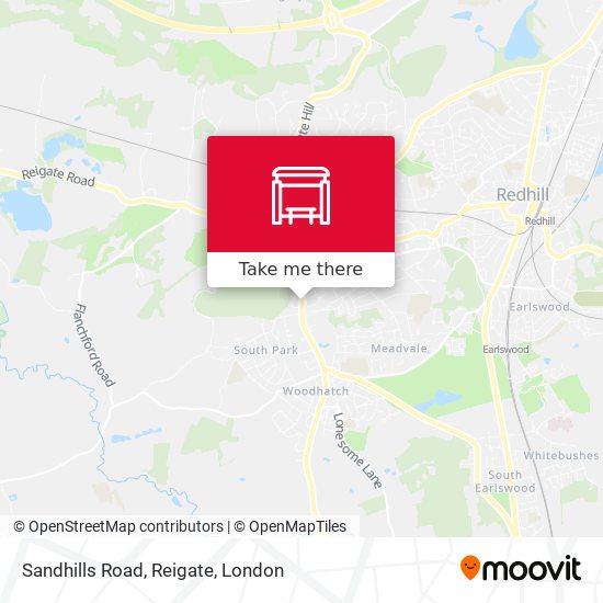 Sandhills Road, Reigate map