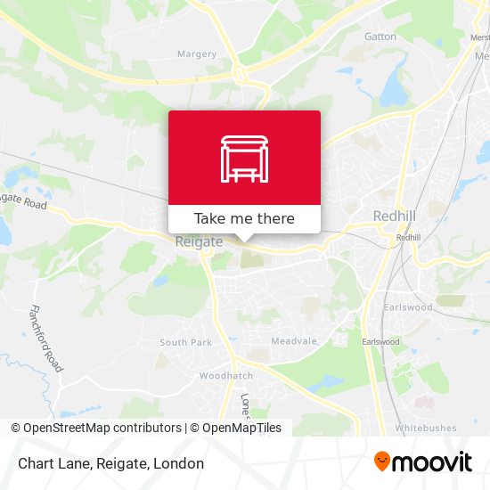 Chart Lane, Reigate map