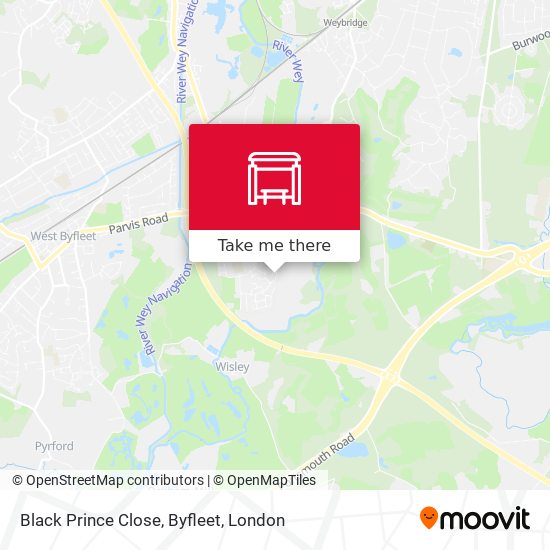 Black Prince Close, Byfleet map