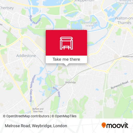 Melrose Road, Weybridge map