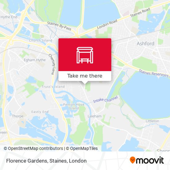 Florence Gardens, Staines map