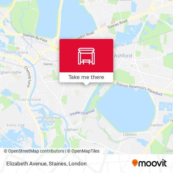 Elizabeth Avenue, Staines map
