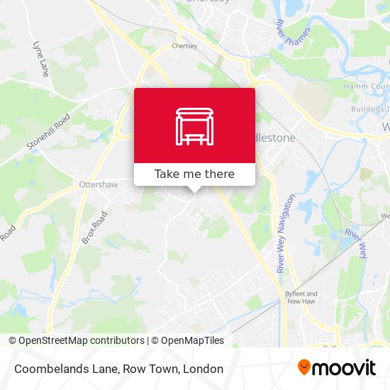 Coombelands Lane, Row Town map