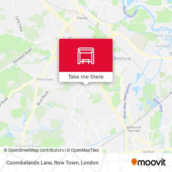 Coombelands Lane, Row Town map