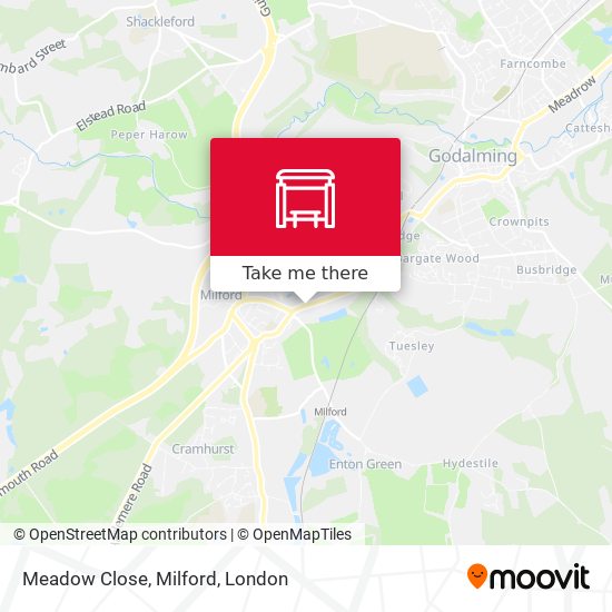 Meadow Close, Milford map