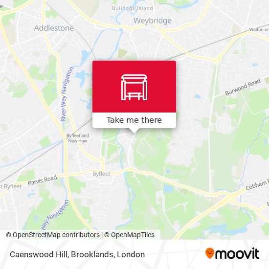 Caenswood Hill, Brooklands map