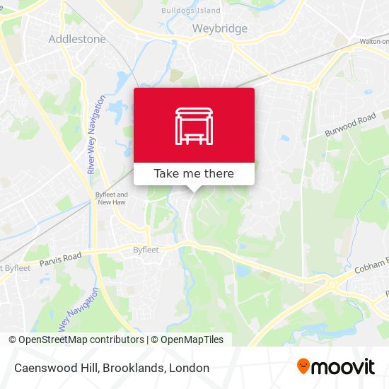Caenswood Hill, Brooklands map