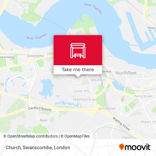 Church, Swanscombe map