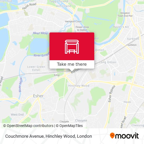 Couchmore Avenue, Hinchley Wood map
