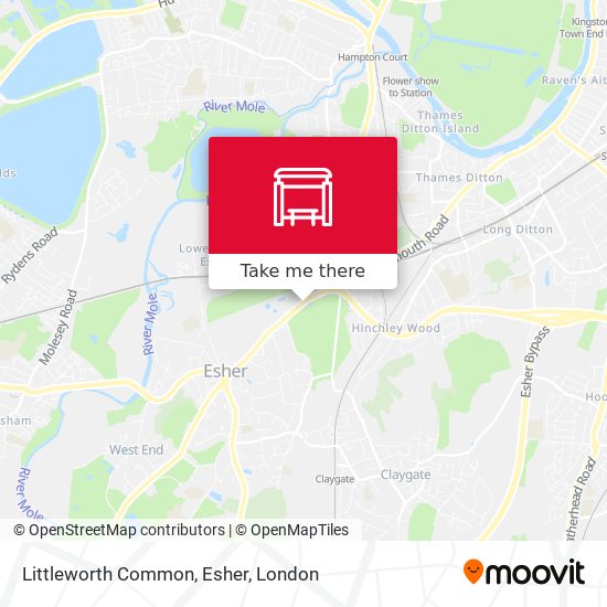Littleworth Common, Esher map