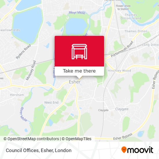 Council Offices, Esher map