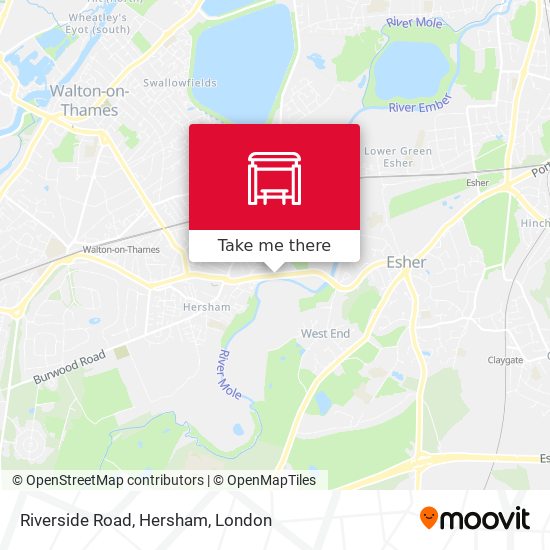 Riverside Road, Hersham map