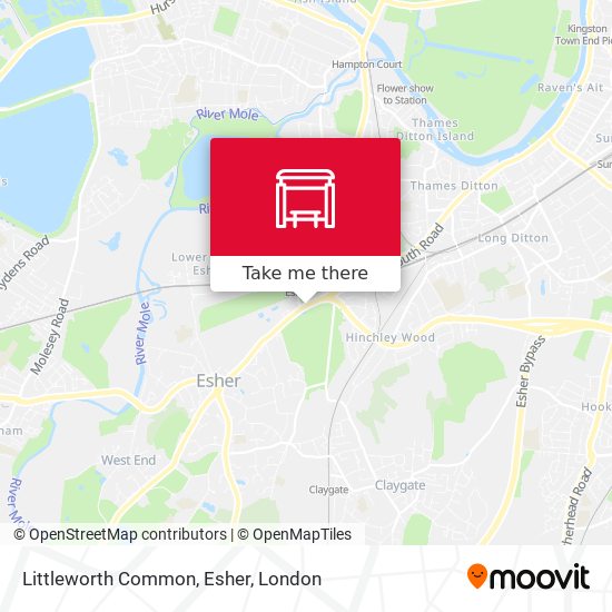 Littleworth Common, Esher map